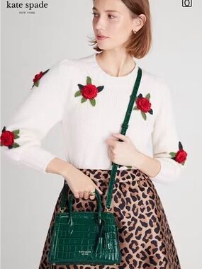 Kate Spade Knott Croc-embossed Zip-top Satchel Mini